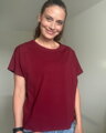 Tričko na dojčenie so zipsom Kira, oversized – vínové S/M