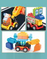 Stavebnica robot s bagrom a vozidlami, 88 dielikov, pre deti od 3 rokov