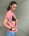 Tričko na dojčenie so zipsom Kira, oversized – staroružové S/M