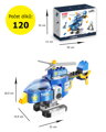 Stavebnica policajný vrtuľník, 120 dielikov, pre deti od 3 rokov