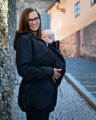 Softshellová těhotenská a nosící bunda Alice, černá