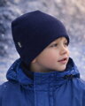 Dětská zimní čepice s fleecem, tmavě modrá