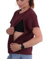 Tričko na dojčenie so zipsom Kira, oversized – bordové S/M