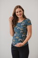 Kojící tričko Milk Shirt Navy with Flowers