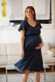 Těhotenské, kojící šaty Lovely Midi Dress Navy SS