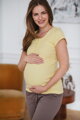 Těhotenské, kojící tričko,kr.rukáv Tummy Yellow