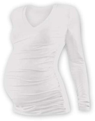Těhotenské tričko Vanda, dlouhý rukáv, smetanové