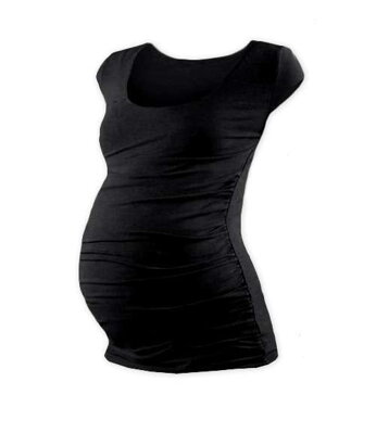 Těhotenské tričko Johanka, mini rukáv, černé
