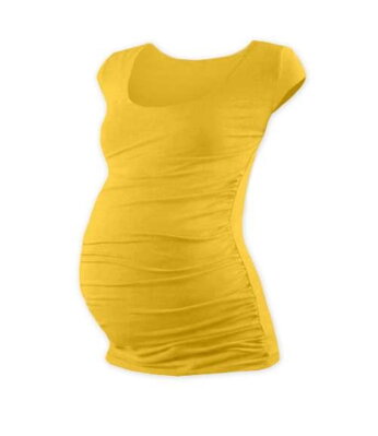 Těhotenské tričko Johanka, mini rukáv, žlutooranžové