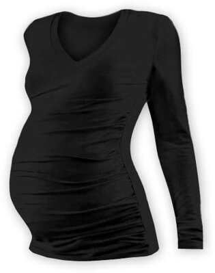 Těhotenské tričko Vanda, dlouhý rukáv, černé