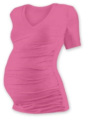 Těhotenské tričko Vanda, krátký rukáv, růžové