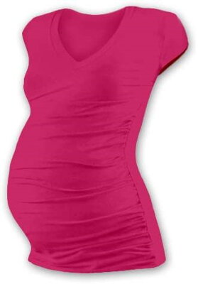 Těhotenské tričko Vanda, mini rukáv, sytě růžové