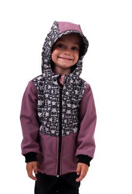 Dětská softshellová bunda, pandy+růžová, Kolekce 2020