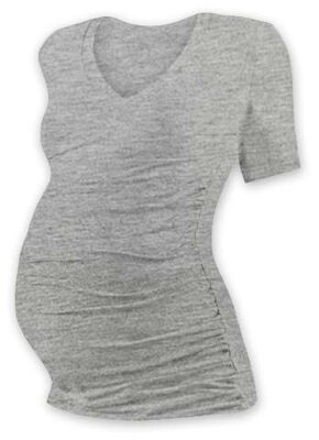 Těhotenské tričko Vanda, krátký rukáv, šedý melír