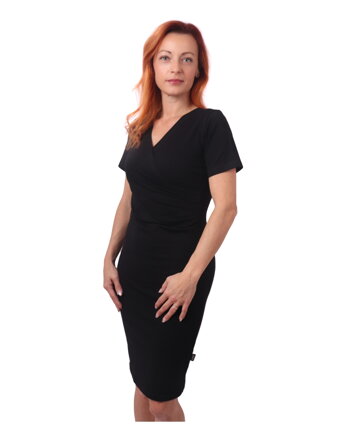 Dámské šaty Amálie, krátký rukáv, černé