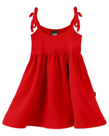 Dětské šaty, vázání na ramenou, červené