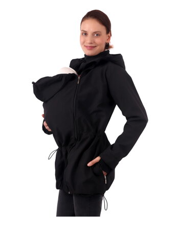 Softshellová těhotenská a nosící bunda Pavla 2, černá
