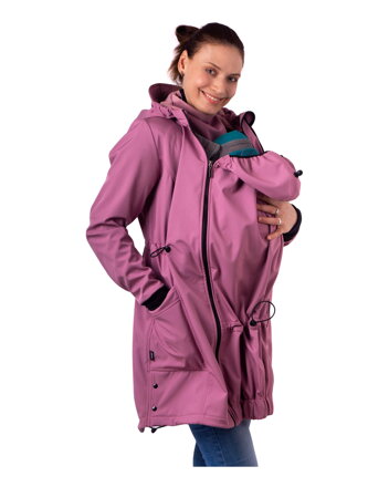 Softshellová nosící bunda Andrea s těhotenskou vsadkou, růžová 