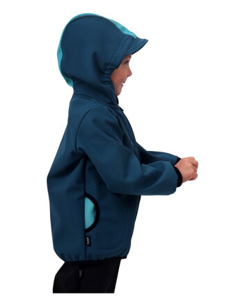 Dětská softshellová bunda, petrolejová, Kolekce 2021