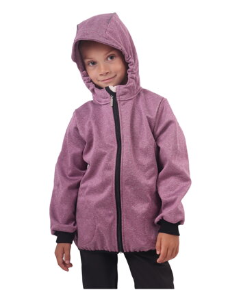 Dětská softshellová bunda, růžový melír 