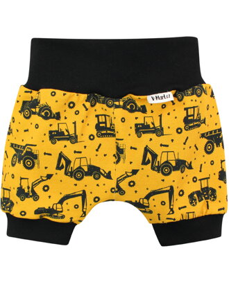 Šortky pre bábätká Stavebné stroje - jeans