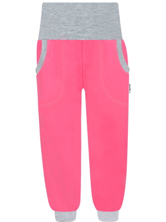 Dívčí růžové tepláky s vysokým pasem