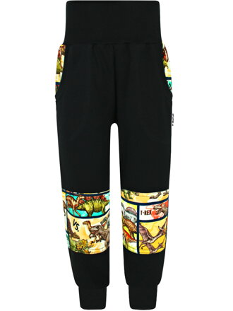 Chlapecké SLIM tepláky s dvojitými koleny Dinosaurus - komiks