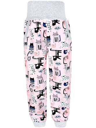 Dívčí softshellové kalhoty s fleecem, Kočičky