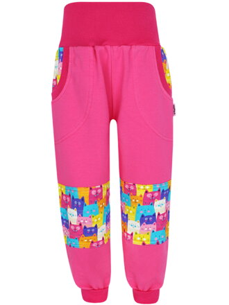 Dívčí tepláky s dvojitými koleny - Barevné kočky