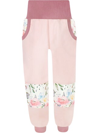 Dívčí tepláky s dvojitými koleny Růže