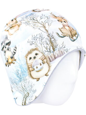 Detská zateplená čiapka Zimná krajina