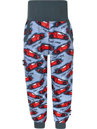 Dětské softshellové kalhoty s fleecem, Závodní auta