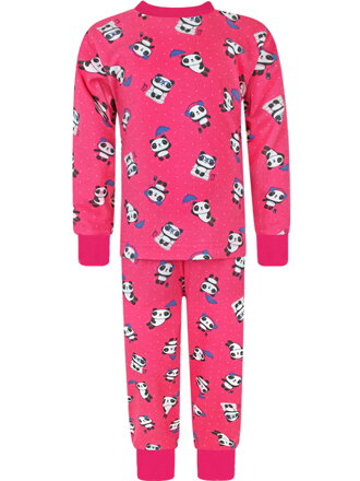 Rastúce dievčenské pyžamo s dlhým rukávom – Pandy (tmavoružové)