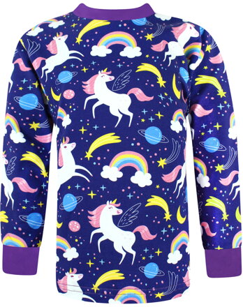 Dívčí tričko s dlouhým rukávem Jednorožci, fialové