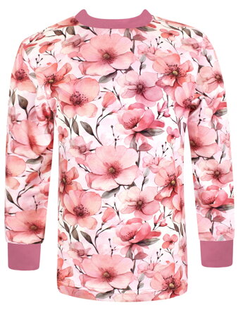 Dívčí tričko s dlouhým rukávem Květiny Dívčí tričko s dlouhým rukávem Květiny