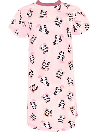 Dievčenská nočná košeľa s krátkym rukávom Pandy