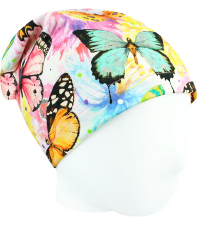 Dievčenská jarná/jesenná čiapka Motýli