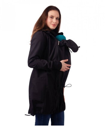 Softshellová nosící bunda Andrea s těhotenskou vsadkou, černá