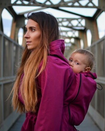 Softshellová těhotenská a nosící bunda Alice, fuchsiová