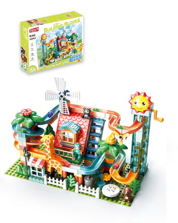 Guľôčková dráha s elektrickým pohonom (255 dielikov) – veľké kocky pre deti od 3 rokov Guľôčková dráha s elektrickým pohonom (255 dielikov) – veľké kocky pre deti od 3 rokov