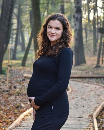 Těhotenské tričko Johanka, dlouhý rukáv, černé