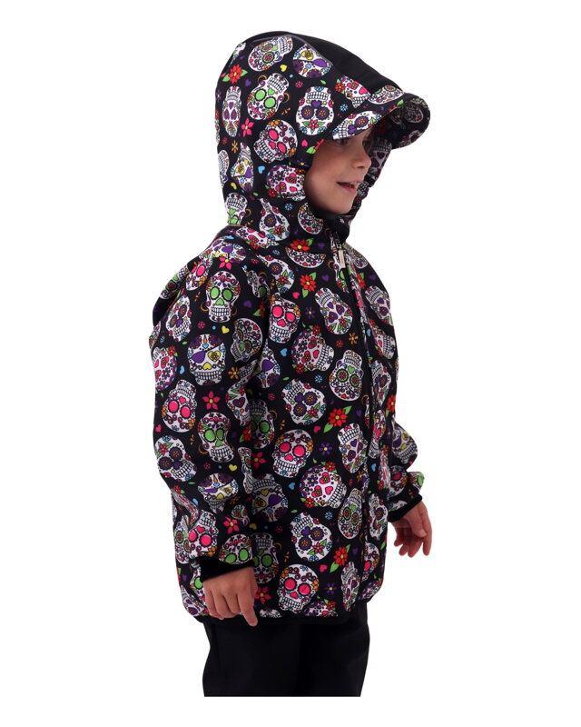 Dětská softshellová bunda, barevné lebky, Kolekce 2021
