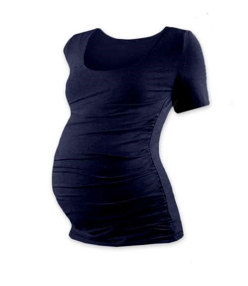 Těhotenské tričko Johanka, krátký rukáv, tmavě modré