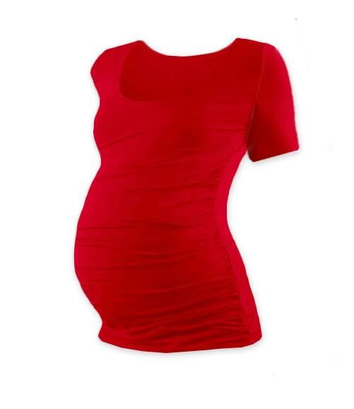 Těhotenské tričko Johanka, krátký rukáv, červené