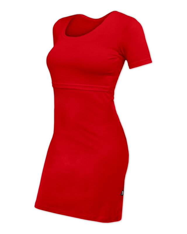 Kojící šaty Elena, krátký rukáv, červené