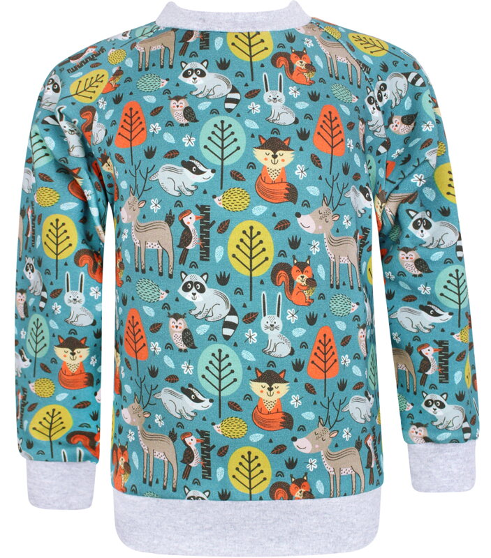 Dětská mikina Zvířata na petrolejové