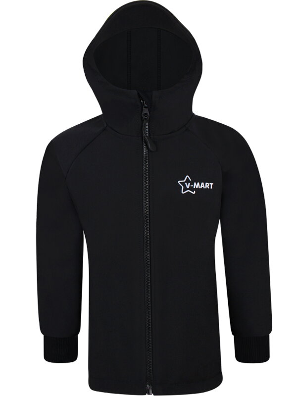 Premium dětská softshellová bunda, černá