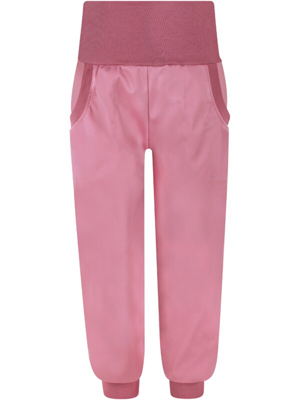 Dívčí elastické letní softshellové kalhoty, starorůžové