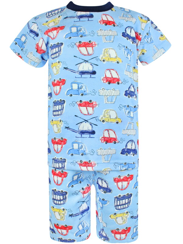 Chlapecké pyžamo s krátkým rukávem Auta a vrtulníky