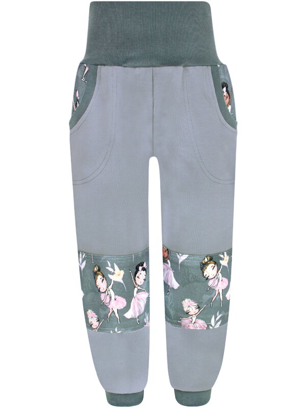 Dívčí SLIM tepláky s dvojitými koleny - Baleríny